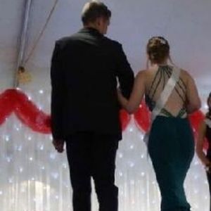 Dave & Johnny, Green Bustled Prom Dress